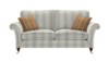 Large 2 Seater Sofa. Paris Narrow Stripe Silver- Grade B